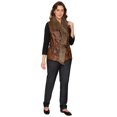 thumbnail image 5 of Women's Faux Fur Trimmed Belted Vegan Leather Vest, 5 of 7