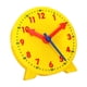 thumbnail image 1 of Reloj de enseñanza Uxcell de 4 pulgadas para demostrar la hora, reloj analógico de 12 horas con 3 punteros engranados, amarillo, 1 of 5