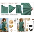 thumbnail image 4 of Agnes Orinda Women's Plus Size Babydoll Dresses V Neck Ruffle Sleeve Summer Swing Tiered Dress with Pockets 2X Green, 4 of 7