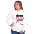 thumbnail image 5 of Breast Cancer Protect Detect Reflect Women Crewneck Sweatshirt Brisco Brands S, 5 of 6