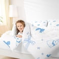 thumbnail image 3 of Erosebridal Blue Bows Bowknot Queen Comforter Set For Girls,Kawaii Bunny Rabbit Cute Animals Kids Bedding Comforter Set Reversible 3 Pieces, 3 of 7