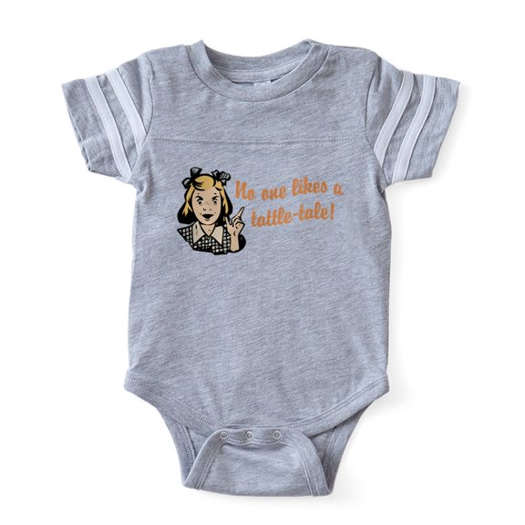 CafePress - Bl_Tattle Tale - Cute Infant Baby Football Bodysuit