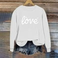 thumbnail image 5 of Valentines Sweatshirts for Women,Cute Love Heart Graphic Plus Size Shirts Long Sleeve Crewneck Pullover Tops, 5 of 5