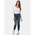 thumbnail image 2 of No Boundaries Double Layer V-Neck Cropped Tee, Women's and Women’s Plus, 2 of 5