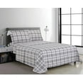 thumbnail image 1 of 4 Piece Microfibre Sheet Set Grey Plaid, 1 of 1