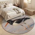 thumbnail image 4 of Coastal Oystercatcher Round Area Rug 4Ft Washable Circle Rugs for Bedroom Dining Room, Beach Ocean Black White Bird Non-Slip Carpet Floor Mats Indoor Outdoor Carpet Runner Aesthetic Home Decor, 4 of 8