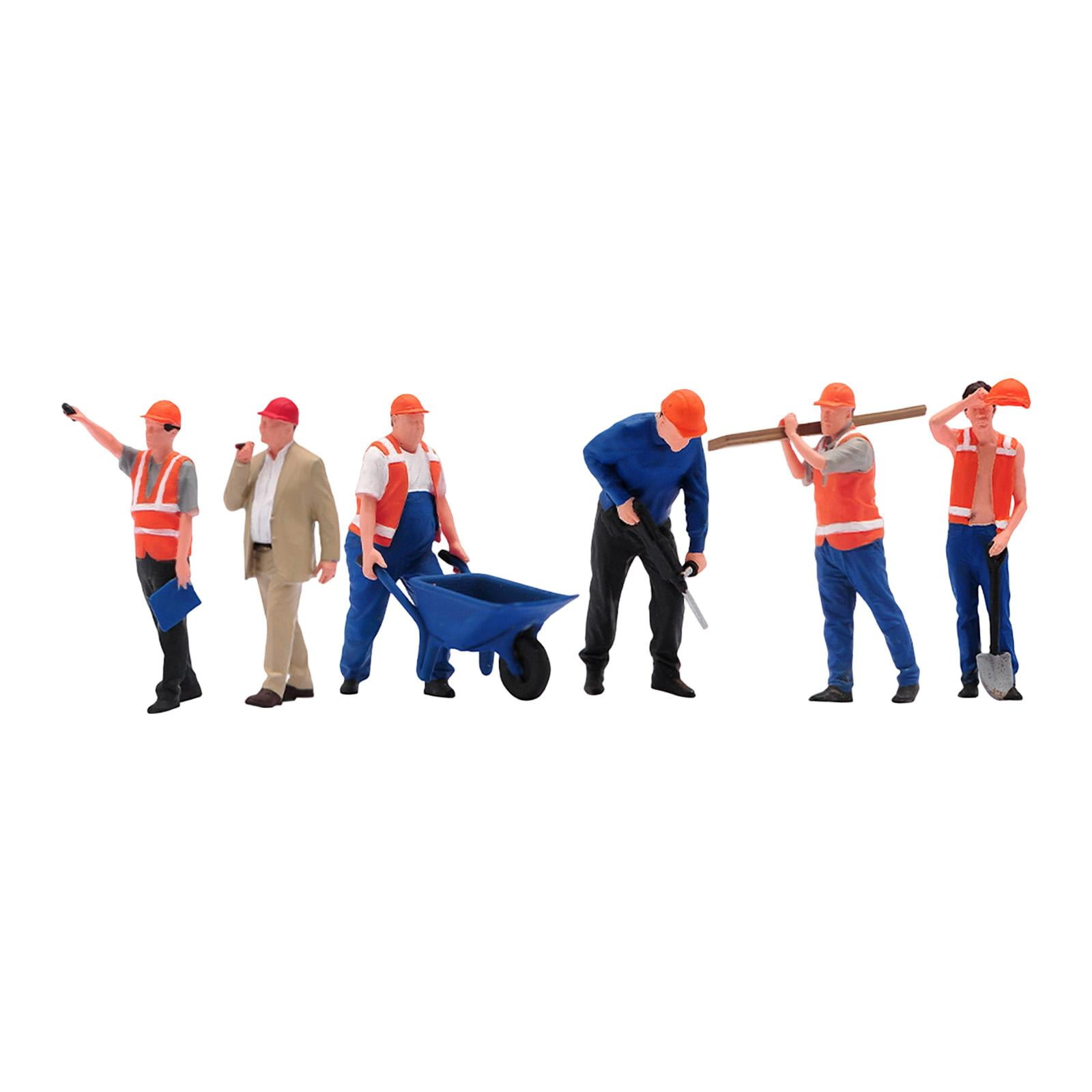 6 Pieces Miniature Figures Model Simulation Diorama Figure Resin Material for Collectors Home Display