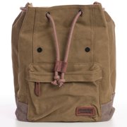 TimberWolf Vintage Daypack Backpack w/ Waxed Canvas, Laptop Compartment, Water-Resistant Lining, Leather Trim, Adjustable Straps & Front Zipper Pocket – The Daypack