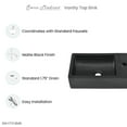 thumbnail image 5 of 18 inch Ceramic Vanity Sink Top in Matte Black, 5 of 8