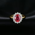 thumbnail image 6 of Jewelrypalace Princess Diana Kate Middleton Gemstone Birthstone Red Ruby Halo Statement Engagement Rings for Women, 14K Yellow Gold Plated 925 Sterling Silver Size 9, 6 of 7