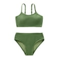 thumbnail image 5 of GYRATEDREAM Girls Swimsuits 2 Piece Bikini Set Spaghetti Strap High Waisted Bathing Suit Girls' Swimwear with Chest Pad, 5 of 9