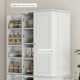 thumbnail image 2 of Spaco 65" Kitchen Cabinet, Kitchen Pantry Cabinet with 4 Doors and 16 Door Shelves, Storage Cabinet for Indoor as Dining Room, White, 2 of 11