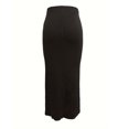 thumbnail image 4 of Aueoeo Women Ruched Pencil Skirt High Waist Wrap Tie Front Asymmetrical Long Maxi Skirts Bodycon with Slit Black L, 4 of 5
