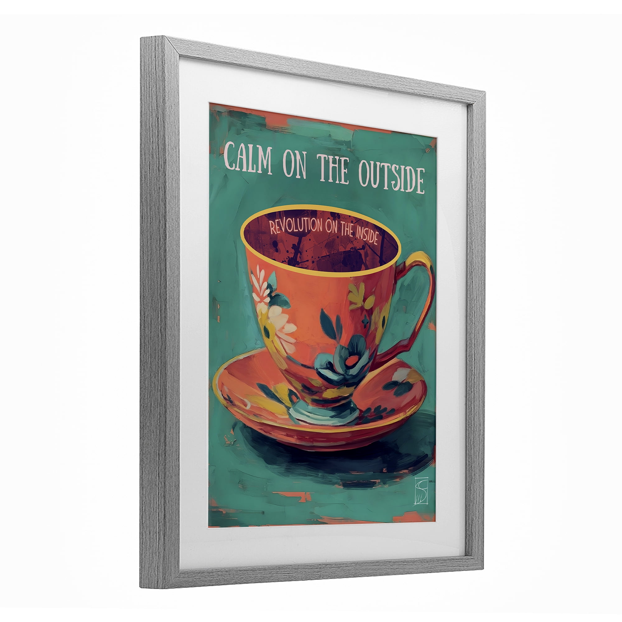 Stupell Industries Revolution On The Inside Gray Framed Print Under Glass, design by Sara Culpepper