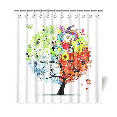 Colorful Rose Flower Waterproof Fabric 60x72/" Photo Shower Curtain Home Decor 49