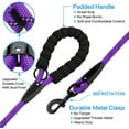 thumbnail image 3 of Syenll Rope Dog Leash, 5 ft Highly Reflective Threads Leash with Comfortable Padded Handle for Small Medium Large Dogs, Purple, 3 of 7