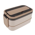 thumbnail image 1 of Double Layer Lunch Box, 1400ml Stainless Steel Bento Box Leakproof Lunch Box Divided Food Meal Storage Containers Microwave Safe Food Container Breakfast Box For Office Picnic, 1 of 8
