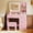 Pink, variant on LIVELYGLOW Vanity Desk with Smart LED Mirror & Stool, Makeup Vanity Set with Adjustable Lighting, Built-in Power Outlet, Large Storage Drawer, Modern Minimalist Dressing Table for Bedroom,White