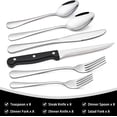 thumbnail image 2 of Juego de Cubiertos de Plata de 48 Piezas con Cuchillo Afilado para Carne - Cubiertos de Acero Inoxidable Duro con Cucharas/Tenedores/Cuchillo de Cena Pulidos Como Espejo para Comer(Plateado 48), 2 of 2