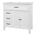 thumbnail image 3 of GDF Studio Modern Bathroom Vanity with Cabinet, Drawers, Soft-Closing Door, and Solid Wood Legs, White, 3 of 14