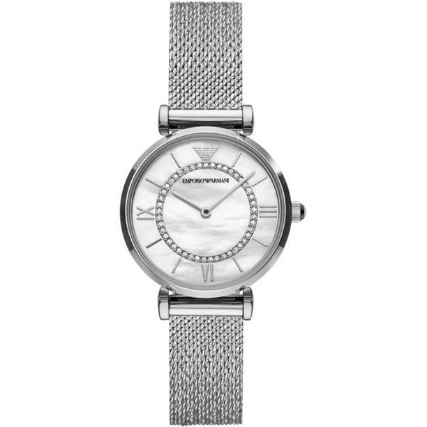 Emporio armani mesh ladies watch hot sale