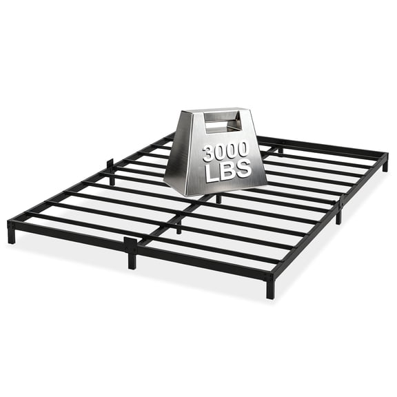 Kaelidra Queen Size Bed Frame, 6" Low Profile Heavy Duty Metal Platform, No Box Spring Needed, Easy Assembly, Noise Free