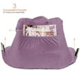 thumbnail image 5 of Nestl Reading Pillow for Kids & Teens, Bed Rest Pillows with Arms for Sitting in Bed, Shredded Memory Foam Small Backrest Support Pillow, Lavender Dream, 5 of 6
