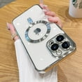 thumbnail image 1 of Fashion Transparent Phone Case For iPhone 15 14 13 Pro Max Plating Soft Silicone Cover, 1 of 5