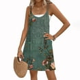 thumbnail image 4 of Blczomt Women Summer Dresses Spaghetti Strap Floral Casual Sundress Beach Vacation Hawaiian Womens Clothes, 4 of 7