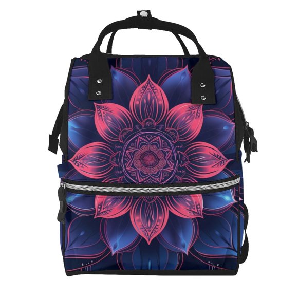 Disketp Bohemian Vintage Pattern Mochila de Pañales de Gran Capacidad con Múltiples Bolsillos, Mochila de Viaje Multifuncional para Bebé, Unisex, Moderna y Resistente