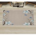 thumbnail image 1 of Floral Decorative Rug, Spring Flowers Leaves Branches Buds Butterflies Frame Like Abstract Art Pattern, Quality Carpet for Bedroom Dorm and Living Room, 6 Sizes, Beige White, by Ambesonne, 1 of 1