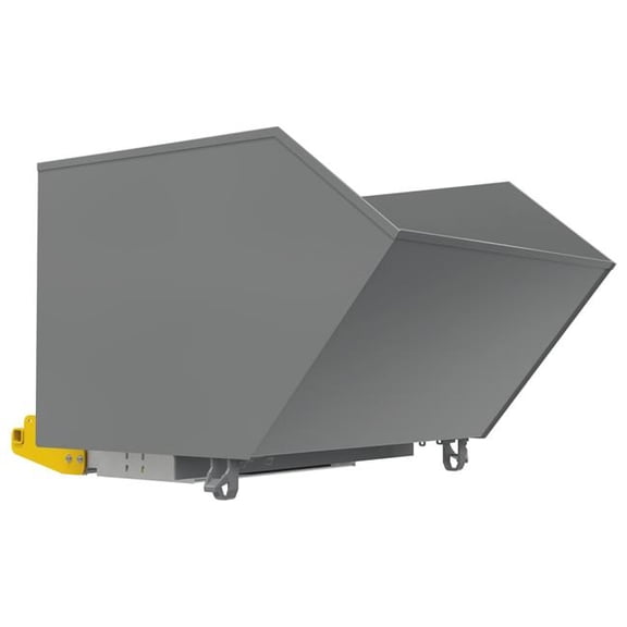 Vestil H-150-LD-BD-GY-SG 67 x 51 x 38.68 in. Steel Light Duty Bump & Dump Hopper - 1.5 cu. Yard - 2000 lbs Capacity - Battleship Gray