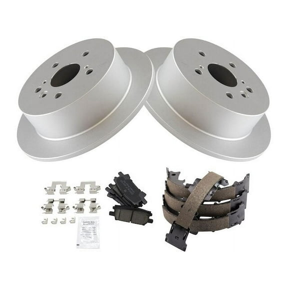 Rear Brake Pad Rotor and Parking Brake Kit - Compatible with 2004 - 2007 Toyota Highlander 2005 2006