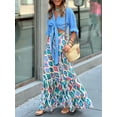 thumbnail image 2 of Rdhnmea Women Flowy Boho Skirt Printed Ruffled Hem Summer Skirt for Beach, 2 of 6