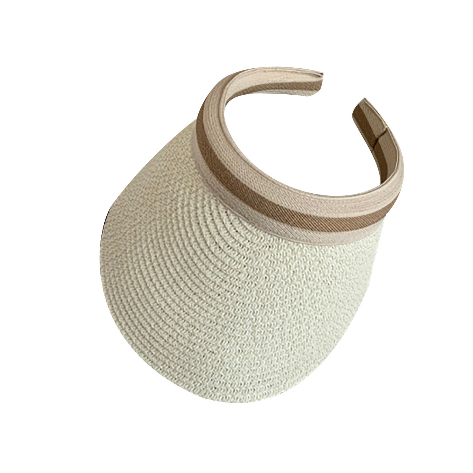 Xysaqa Women's Straw Sun Visor Hat Wide Brimmed Summer Sun