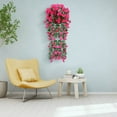 thumbnail image 4 of Flores artificiales colgantes, 2,7 pies de rosal para decoración de interiores y exteriores (rosa roja), 4 of 5