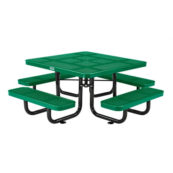46" Child Size Square Perforated Picnic Table, Green