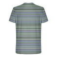 thumbnail image 2 of Lmnyox Men's Short Sleeve T Shirt Casual Striped Print Crew Neck Tee Big and Tall Summer Beach Shirts Tops, 2 of 5