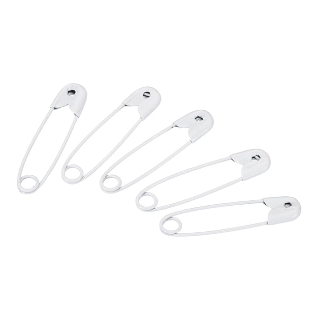 Uxcell Safety Pins 0.98 Inch Metal Small Sewing Pins White 500Pcs
