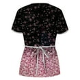 thumbnail image 3 of Lolmot Women's Mock-Wrap Scrub Tops Cute Cartoon Pattern Medical Working Uniform Breatheble Short Sleeve V-Neck T Shirt Tunics Floral Blouse Nursing Tops With Pockets on Clearance, 3 of 3