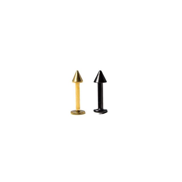 Paquet de 2 Labret/Monroe I.P. Noir et Or avec Pointe 14G et 16G