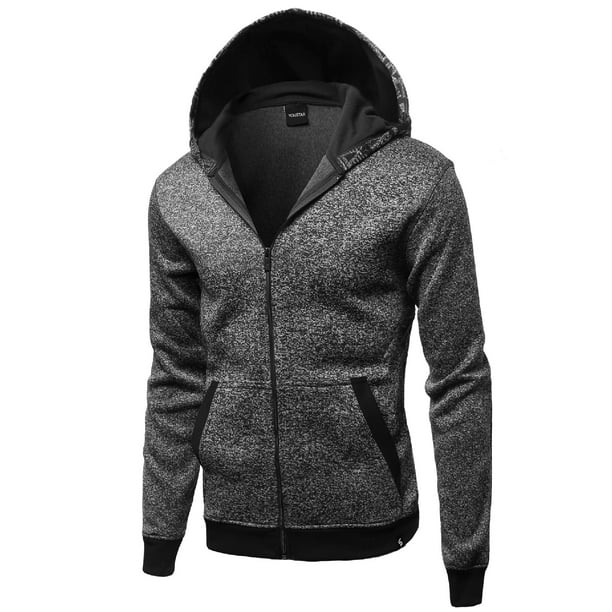 fleece lined zip up hoodie men's