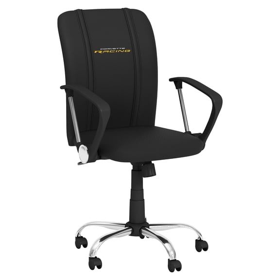 DreamSeat Black Ergonomic Durable Curve Task Chair Embroidered Corvette Racing Logo