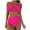 Hot Pink, variant on Efsteb High Waisted Bikini Sets for Women 2 Piece V Neck Strap Split Swimsuit Solid Color Two Piece Bathing Suit (Hot Pink,M)