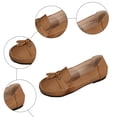 thumbnail image 7 of Womens Suede Penny Loafers Fashion Fringe Round Toe Stitching Flat Walking Shoes Lightweight Moccasins Driving Shoes Brown Size 7.5, 7 of 7