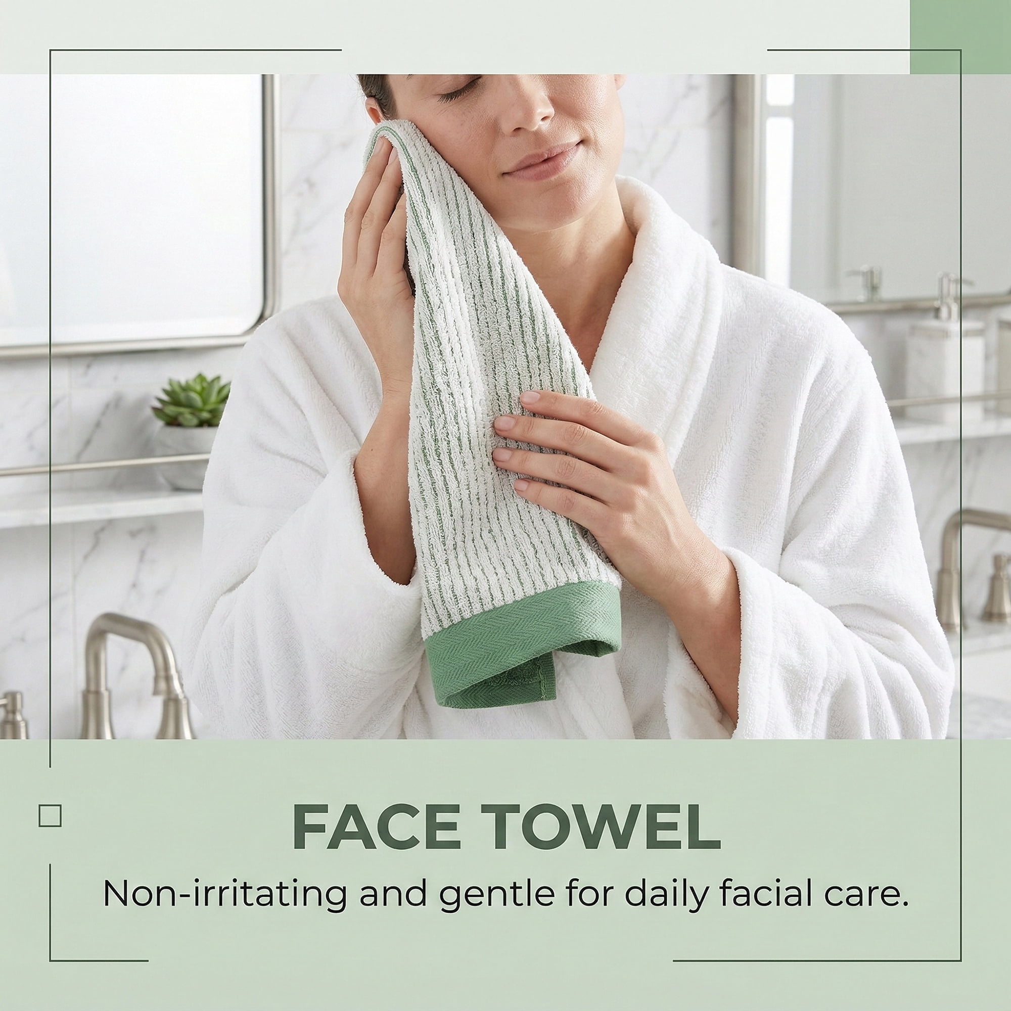Unique Bargains Cotton Striped Hand Towel for Bathroom Kitchen Gym Green 4pcs 29" x 13"