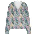 thumbnail image 5 of Chaqueta informal de manga larga sin capucha para mujer, cárdigan estampado a la moda, chaqueta informal de moda, camiseta de manga larga con cuello en V, chaqueta informal de manga larga con capucha,, 5 of 5
