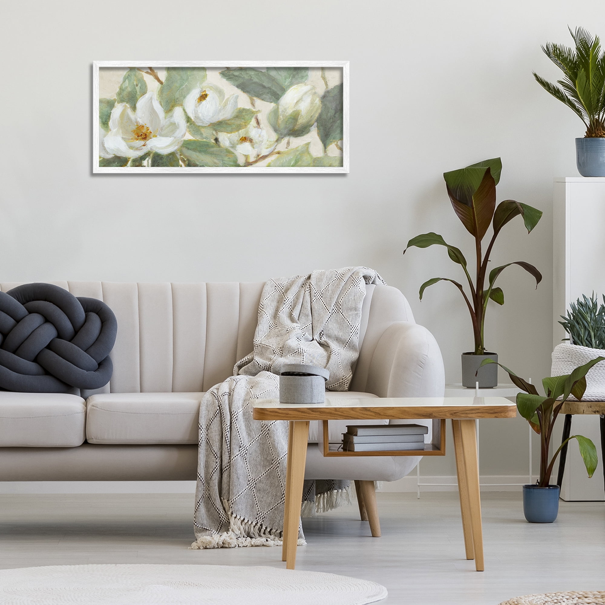 Stupell Industries Delicate Magnolia Dreaming White Framed Giclee Art, design by Lanie Loreth