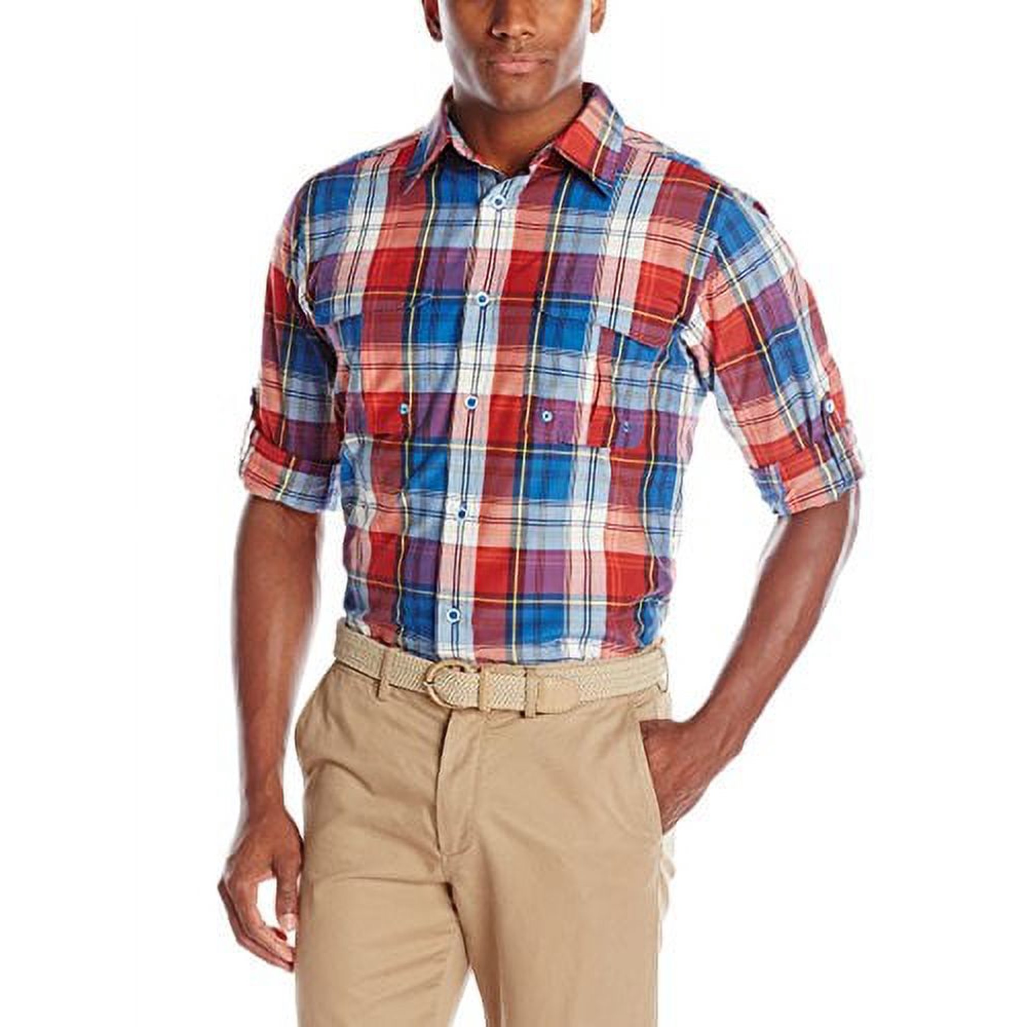 Dakota Grizzly Men's Corky Long Sleeve Fishing Shirt, Patriot, Large