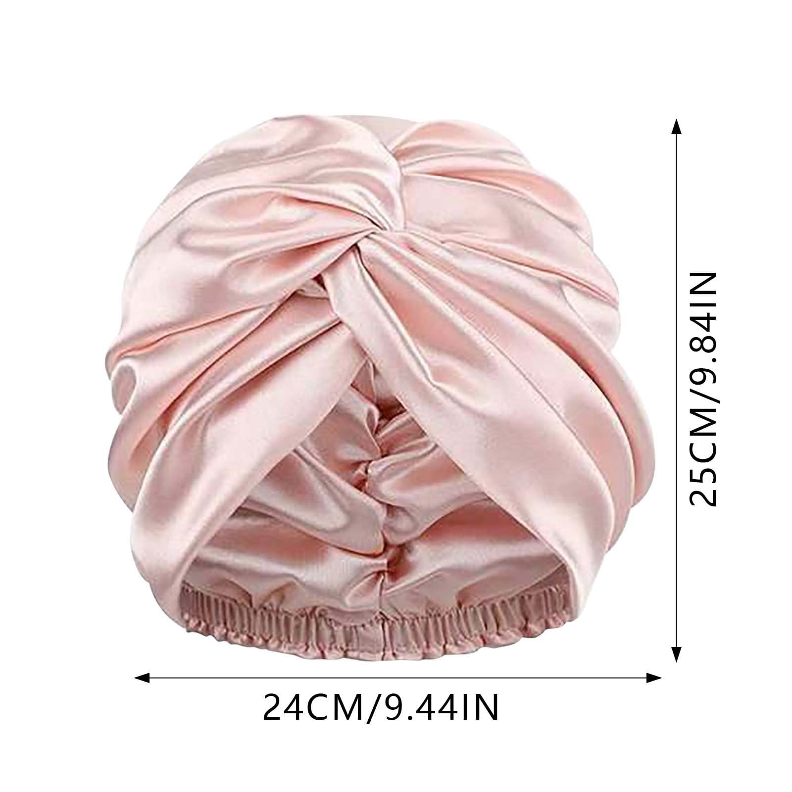 Bathroom Products Adjustable Silk Satin Hair Bonnet for Sleeping with Double Layer Hair Wrap Sleep Cap Turban Unisex for Curly Straight Long Hair,One Size,White